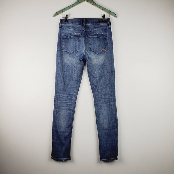 Express Jeans Super Skinny Mid Rise Mid Wash 4R - Picture 5 of 11